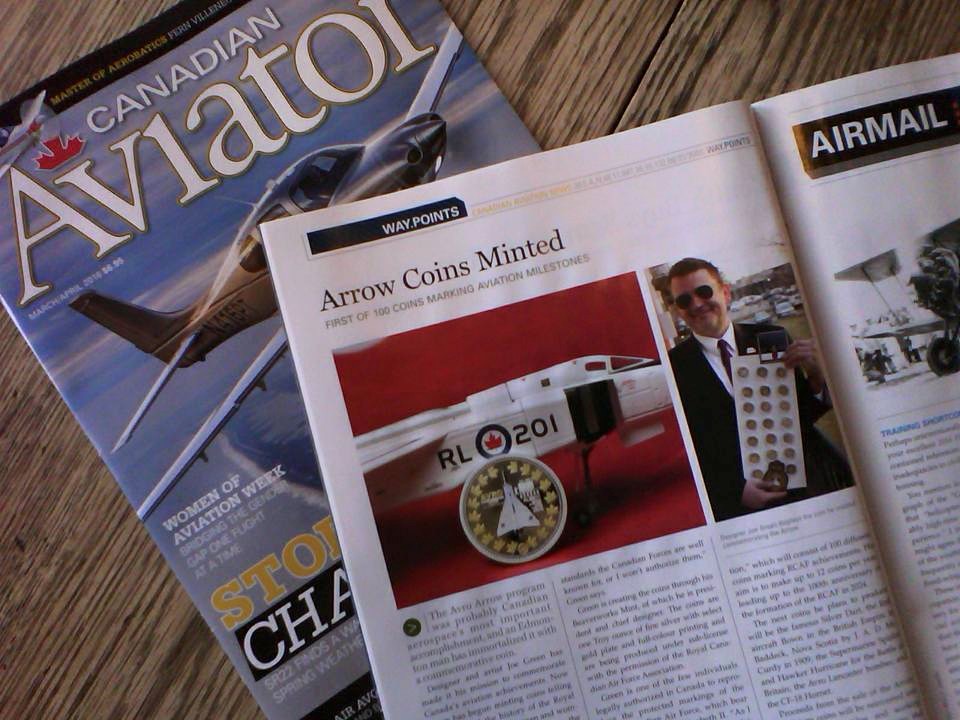 Canadian Aviator Magazine showcases coins made by the Beaverworks Mint